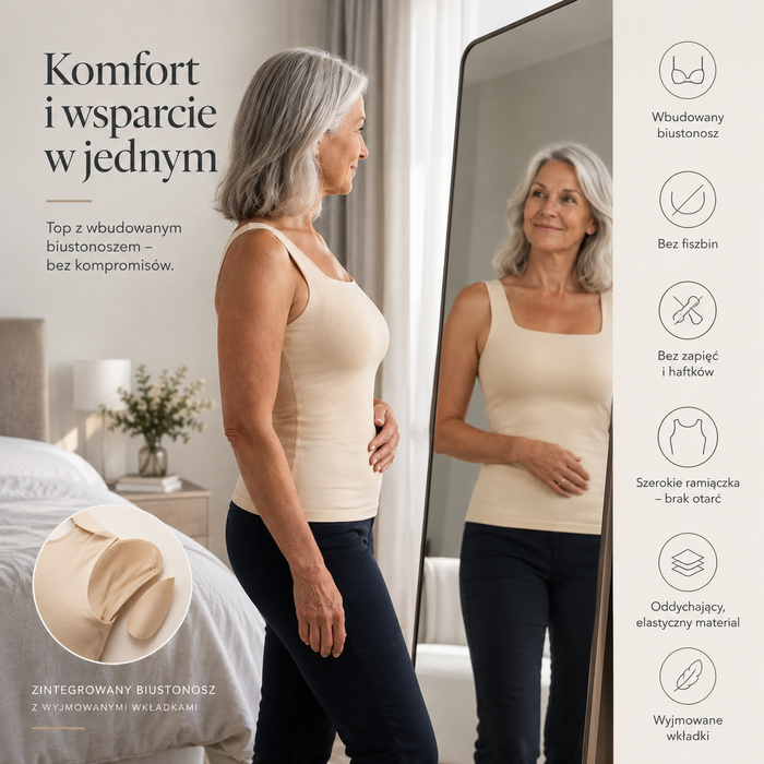 ComfiTop – Modelujący top z wbudowanym biustonoszem