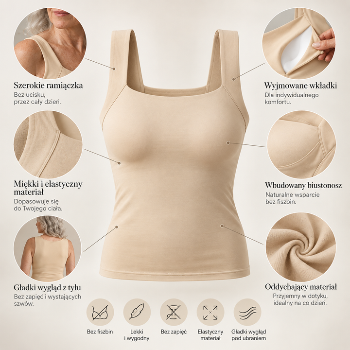 ComfiTop – Modelujący top z wbudowanym biustonoszem