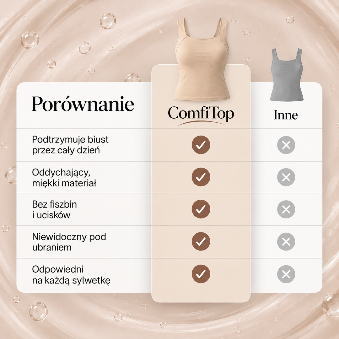 ComfiTop – Modelujący top z wbudowanym biustonoszem