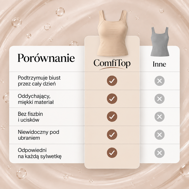 ComfiTop – Modelujący top z wbudowanym biustonoszem